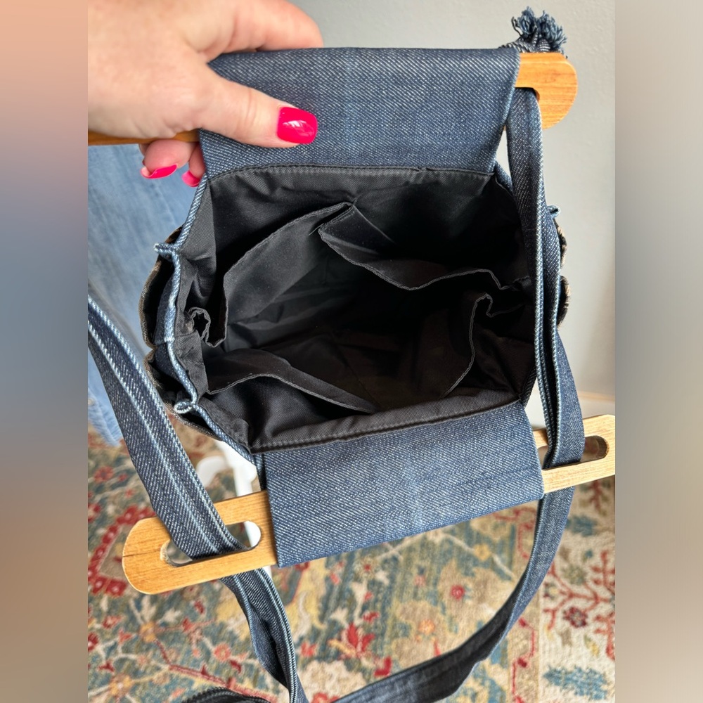 Horse Denim Embroidered Crossbody Bag - Picture 7 of 9